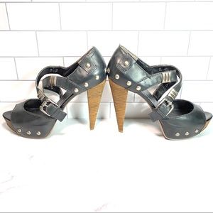 Black platform heels by Guess.